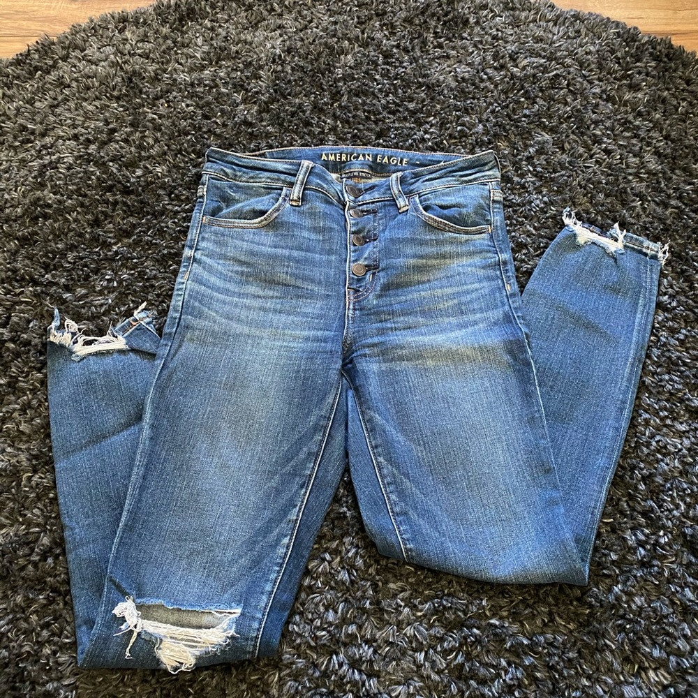 High rise crop skinny